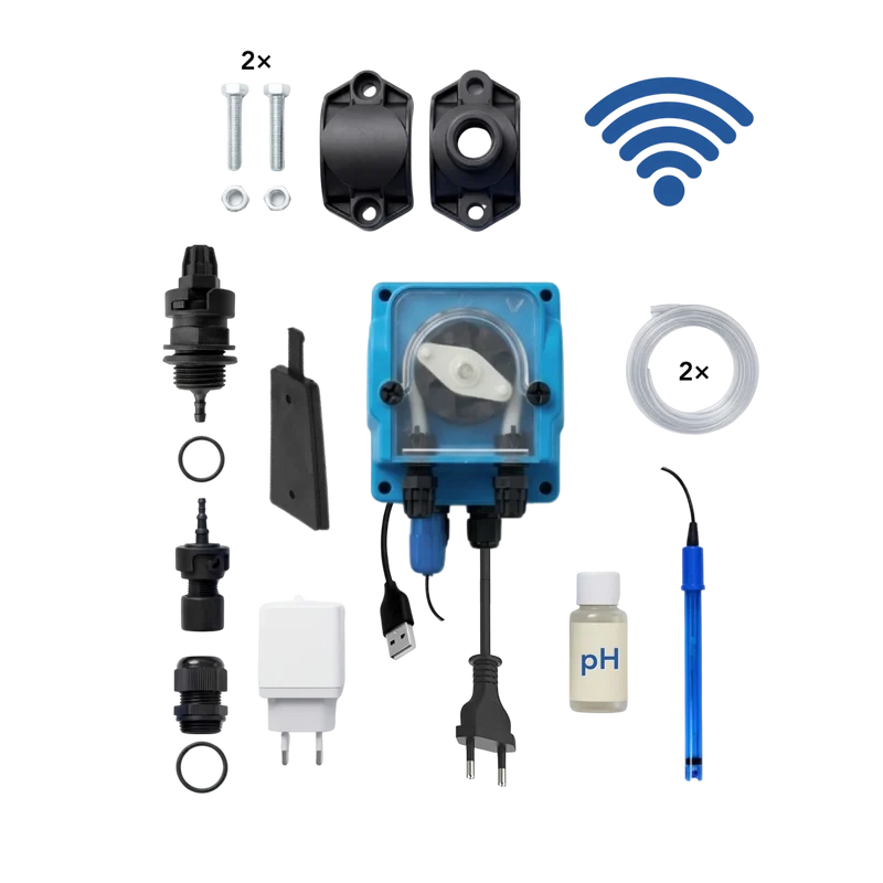 WiFiPOOL UNO pH + RX | Pompes doseuses MICRODOS | pilotage WiFi | kit complet | piscine jusqu'à 150m³