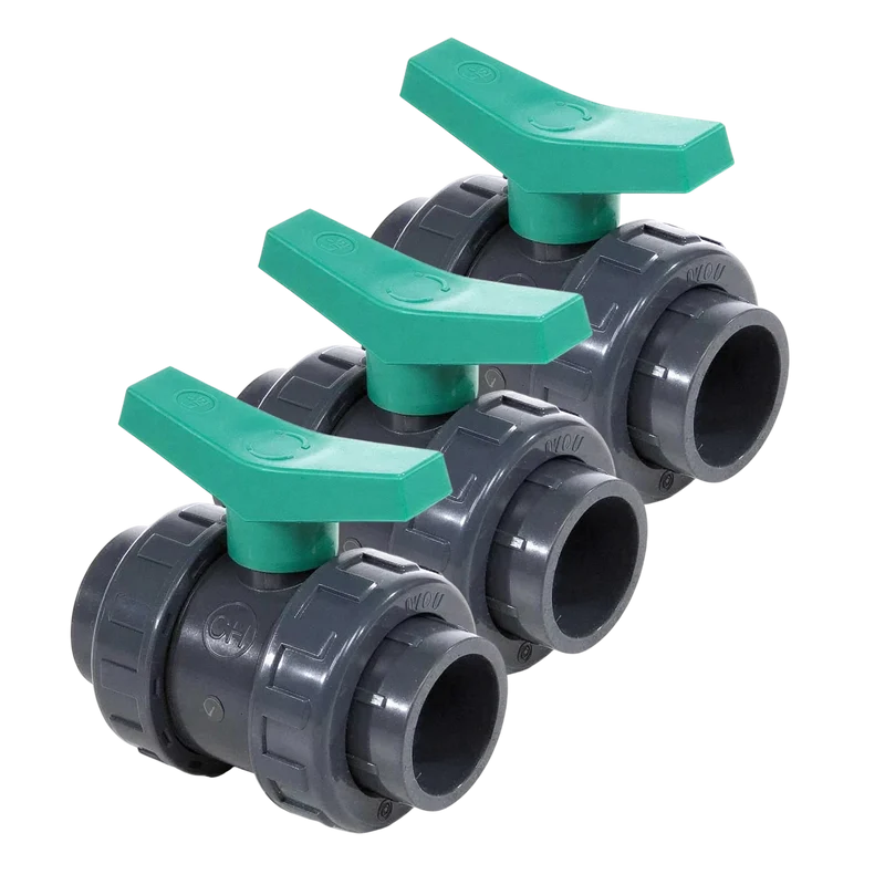 3x Vanne à boisseau sphérique manuelle démontable 50 mm (3 pièces)