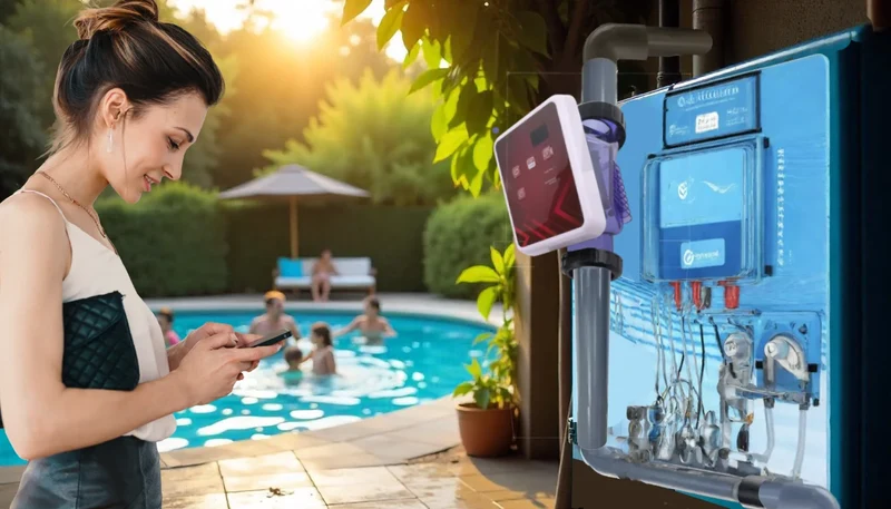 Électrolyse au sel SR pré-assemblée avec contrôle du pH, RX - Piscines jusqu'à 150 m³ - Wi-Fi | Écran - Contrôle du débit/niveau en option