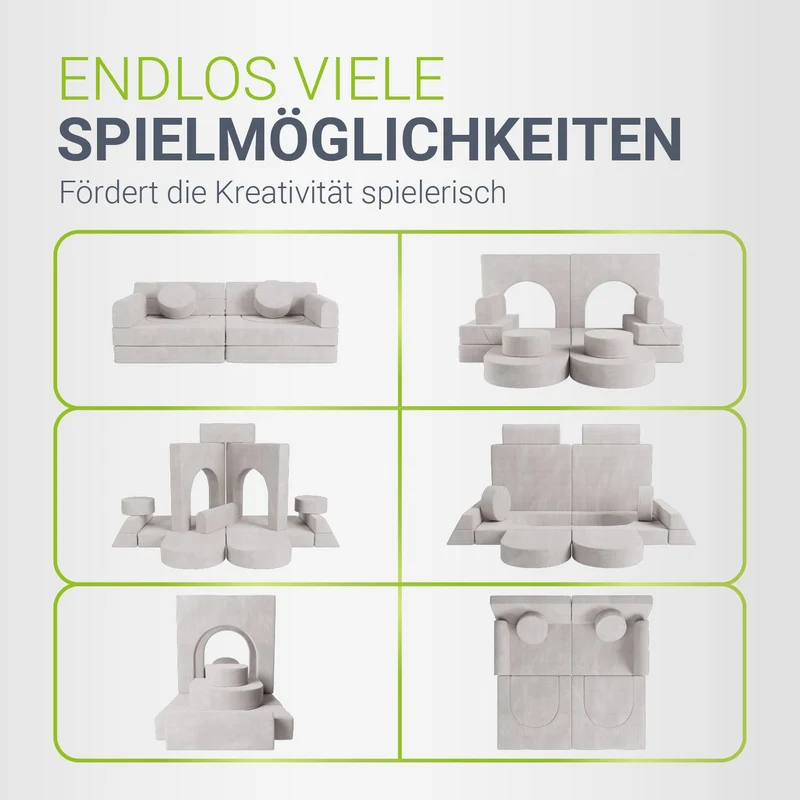 Canapé enfant Kayo en velours côtelé – modulable, lit d'appoint