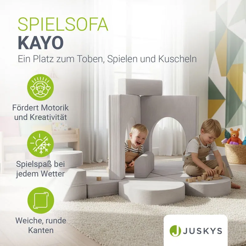 Canapé enfant Kayo en velours côtelé – modulable, lit d'appoint
