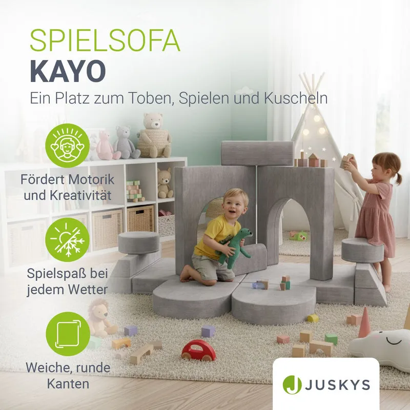 Canapé enfant Kayo en velours côtelé – modulable, lit d'appoint