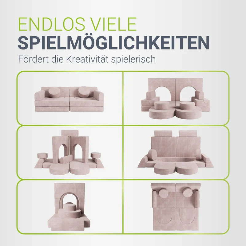Canapé enfant Kayo en velours côtelé – modulable, lit d'appoint