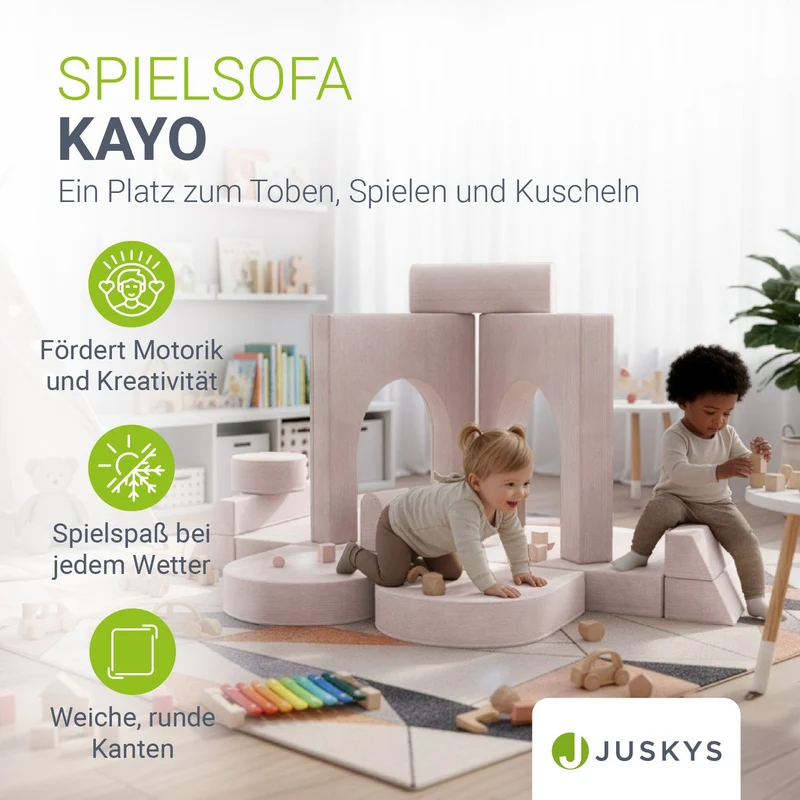 Canapé enfant Kayo en velours côtelé – modulable, lit d'appoint