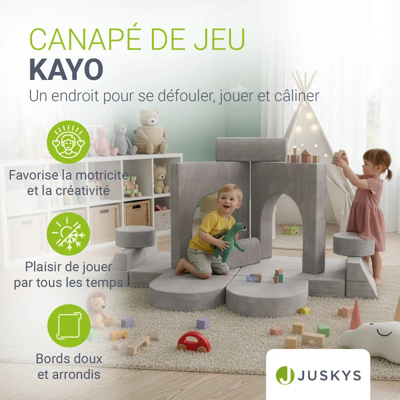 Canapé enfant Kayo en velours côtelé – modulable, lit d'appoint