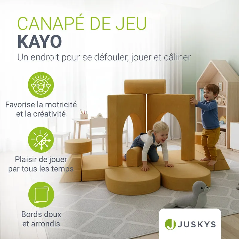 Canapé enfant Kayo en velours côtelé – modulable, lit d'appoint
