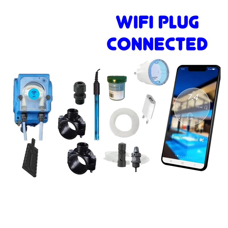 WiFiPOOL UNO-P pH - Pompe doseuse MICRODOS - pilotage WiFi - kit complet - piscine jusqu'à 150m³