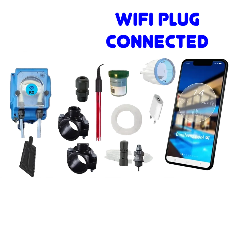WiFiPOOL UNO-P RX - Pompe doseuse MICRODOS - pilotage WiFi - kit complet - piscine jusqu'à 150m³