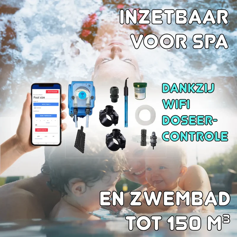 WiFiPOOL UNO RX - Pompe doseuse MICRODOS - pilotage WiFi - kit complet - piscine jusqu'à 150m³