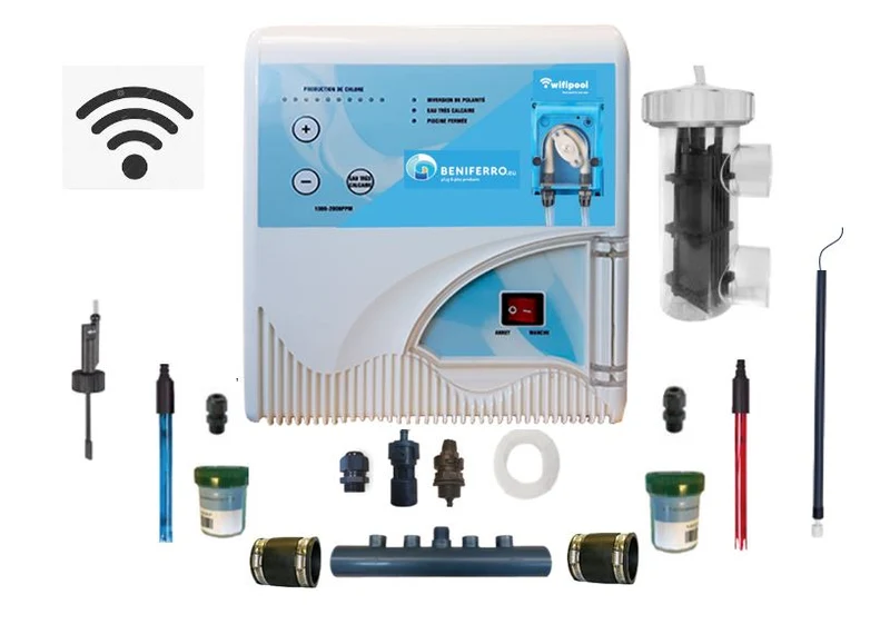Electrolyse au sel LS (Low Salt) - régulation pH/RX - kit bricoleur pour piscine entre 30 et 125m³
