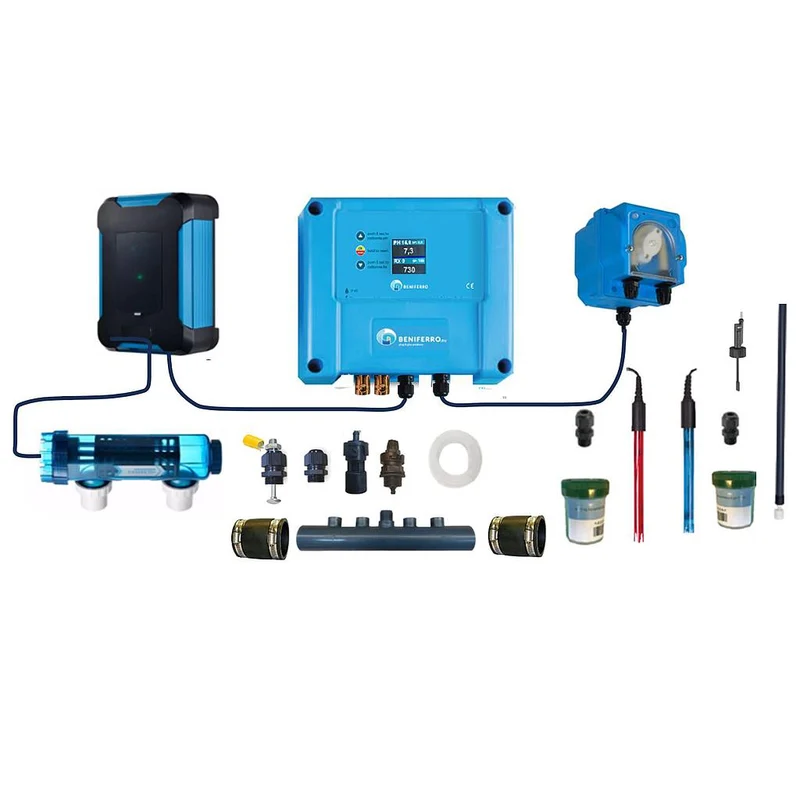 Générateur de chlore titane (SQ) contrôle pH et RX - Kit DIY pour piscine jusqu'à 210 m³