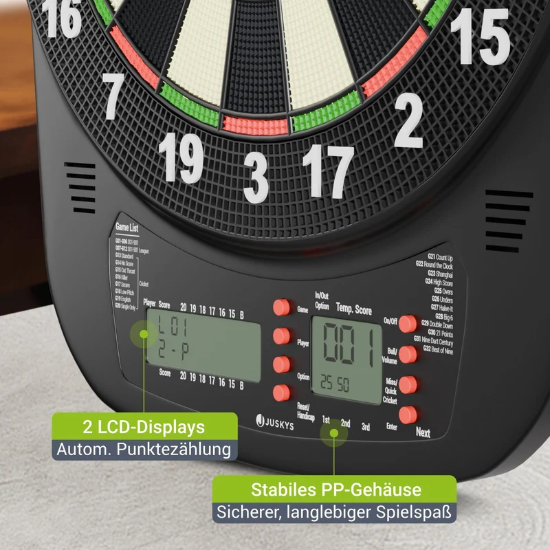 Cible de fléchettes électronique – 32 jeux