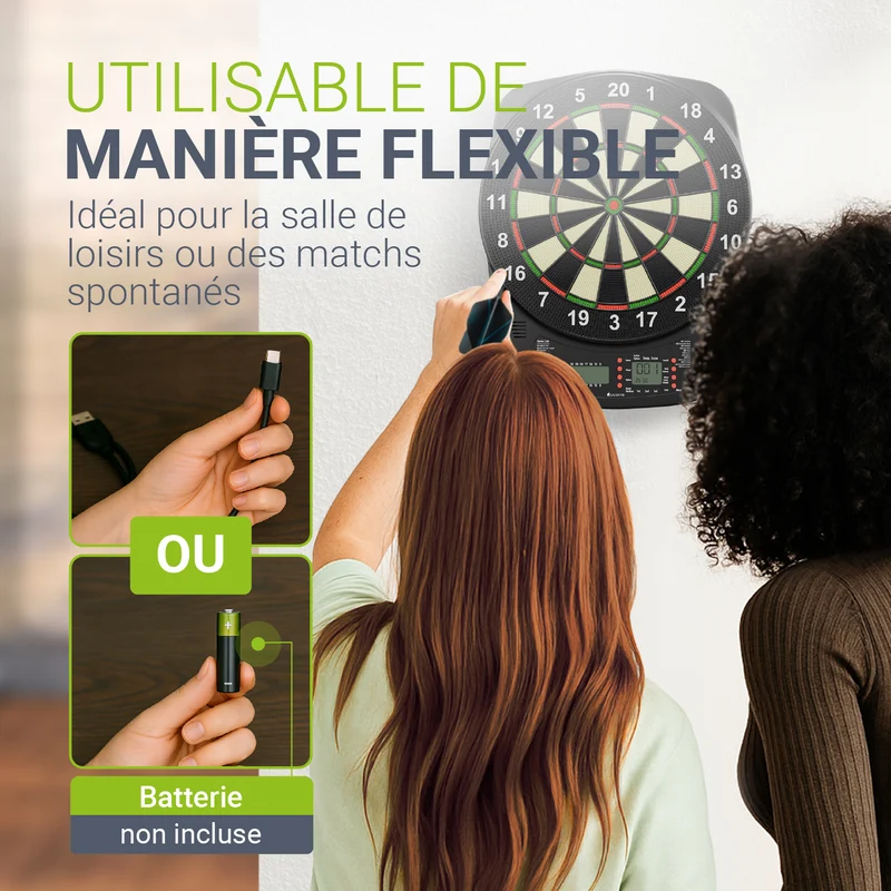 Cible de fléchettes électronique – 32 jeux