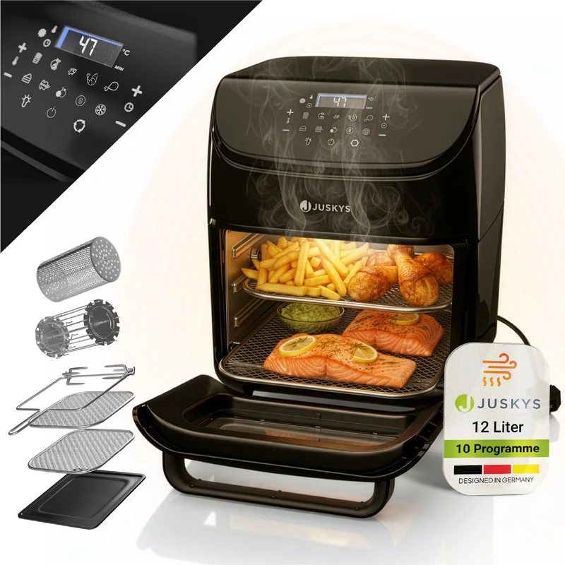 Friteuse sans huile 12 L à air chaud – 10 programmes, noir
