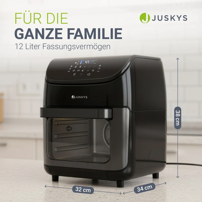 Friteuse sans huile 12 L à air chaud – 10 programmes, noir