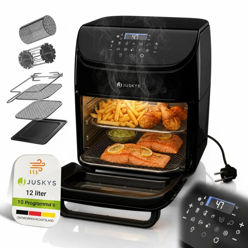 Friteuse sans huile 12 L à air chaud – 10 programmes, noir