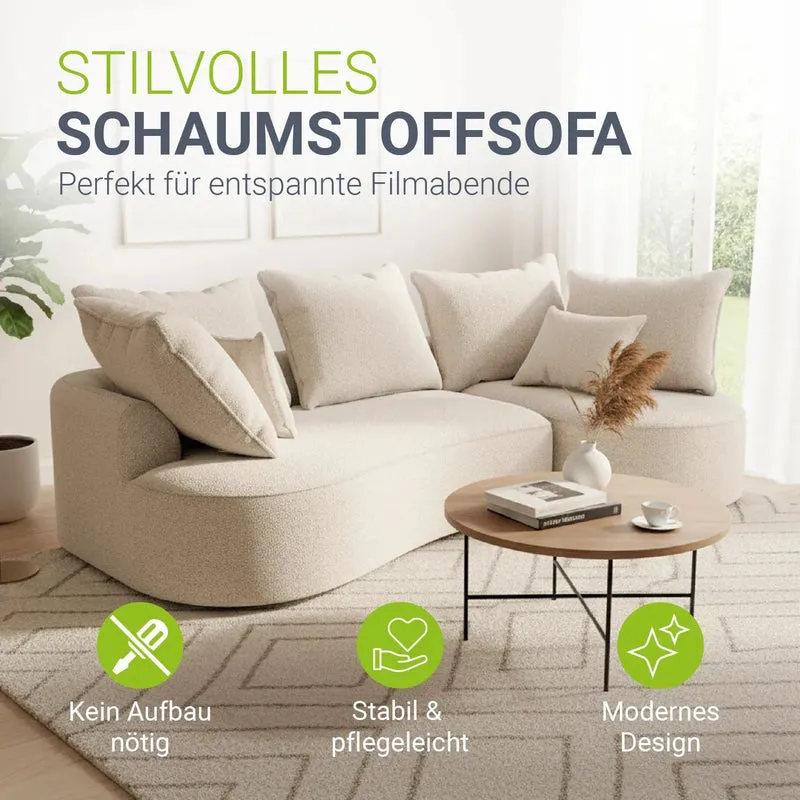 Canapé Tirano avec pouf et coussins décoratifs