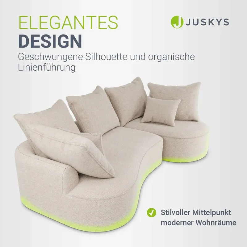 Canapé Tirano avec pouf et coussins décoratifs