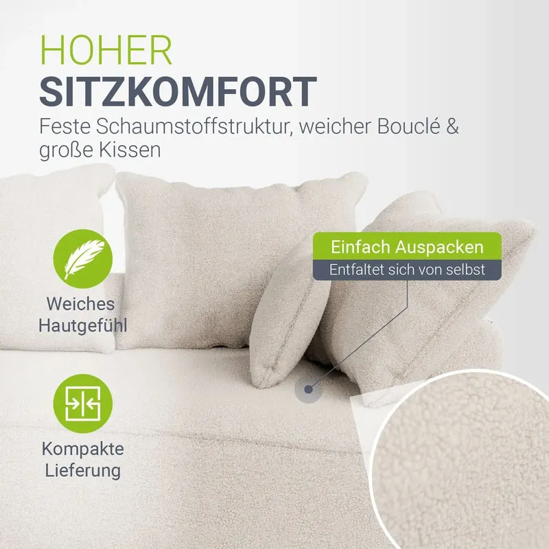 Canapé Tirano avec pouf et coussins décoratifs