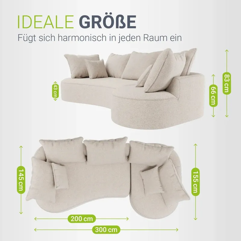 Canapé Tirano avec pouf et coussins décoratifs