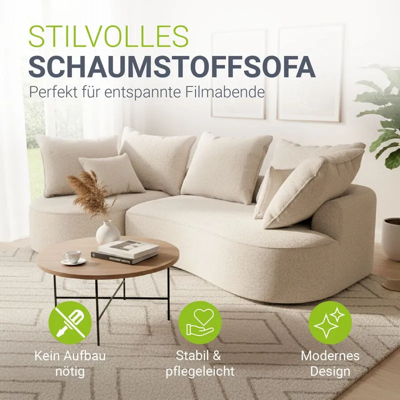 Canapé Tirano avec pouf et coussins décoratifs