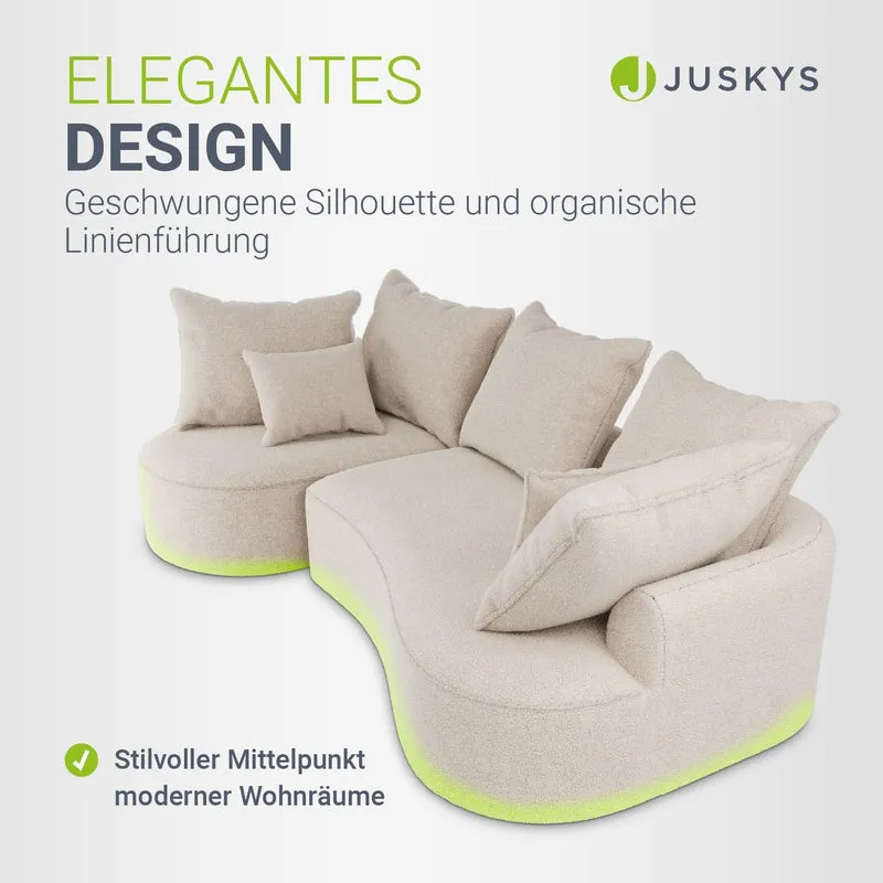 Canapé Tirano avec pouf et coussins décoratifs