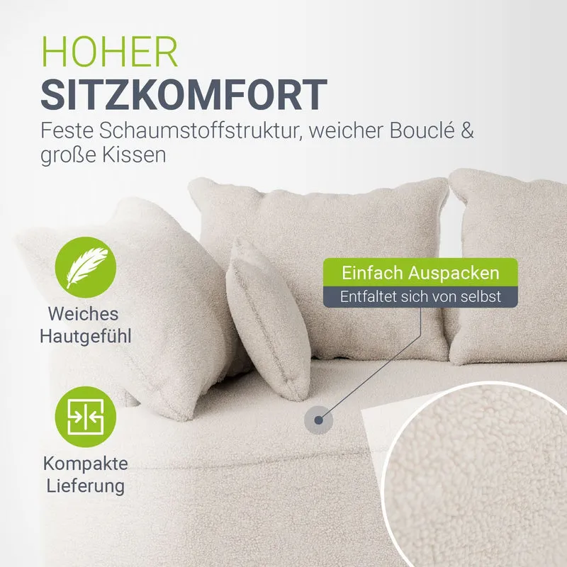 Canapé Tirano avec pouf et coussins décoratifs