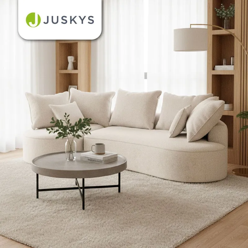 Canapé Tirano avec pouf et coussins décoratifs