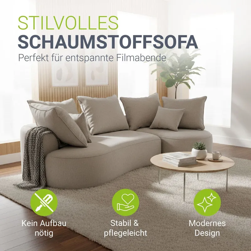 Canapé Tirano avec pouf et coussins décoratifs