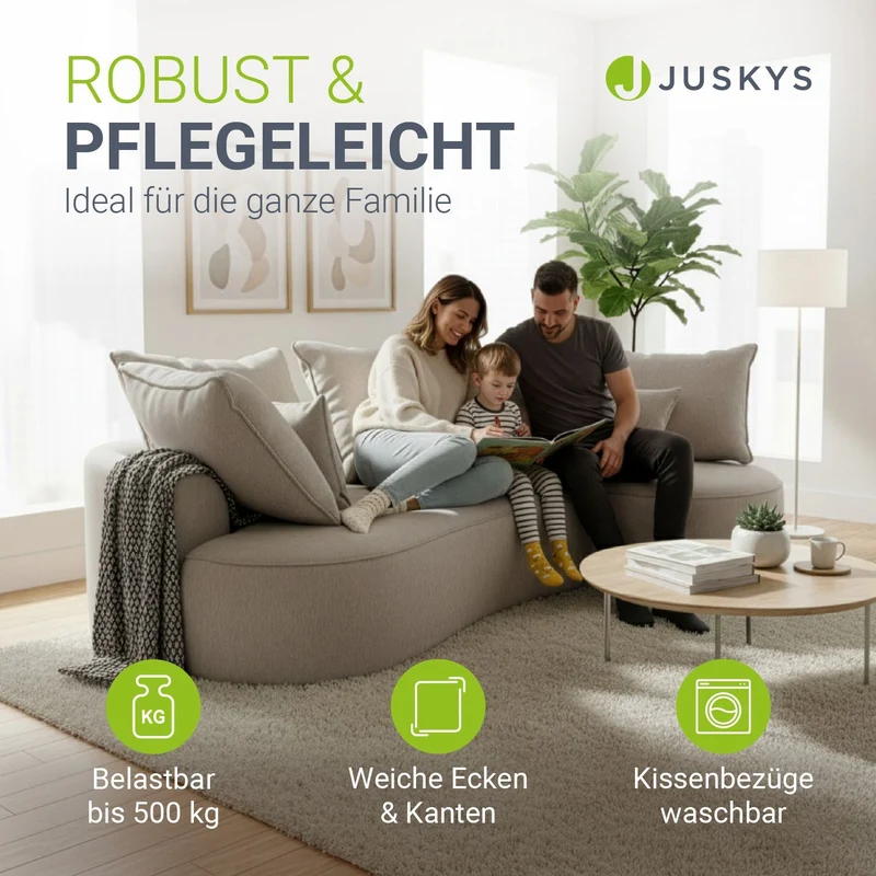 Canapé Tirano avec pouf et coussins décoratifs