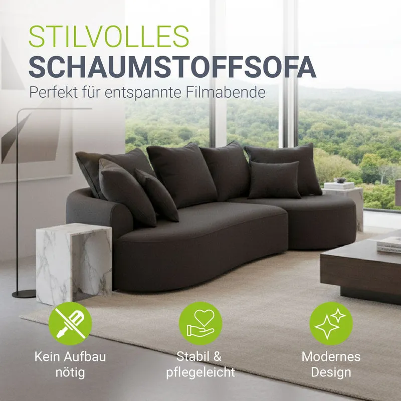 Canapé Tirano avec pouf et coussins décoratifs