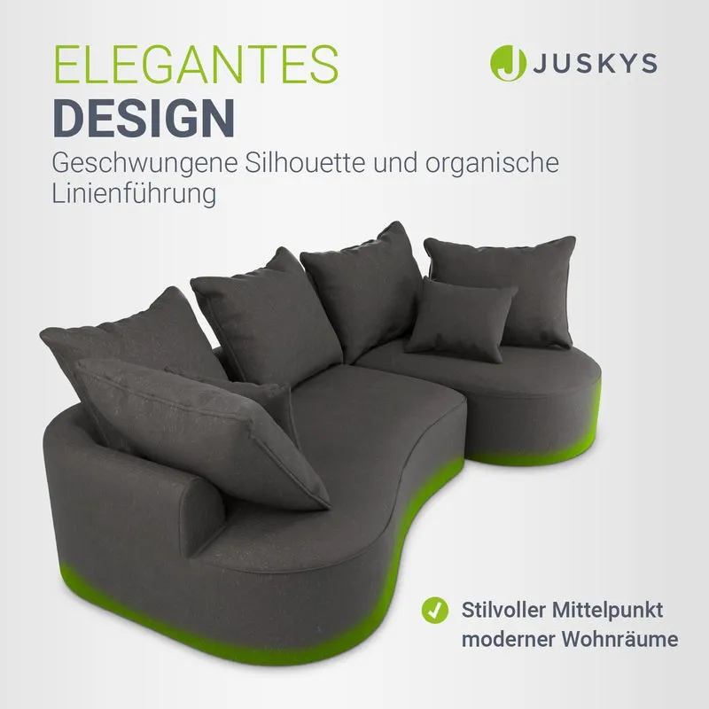 Canapé Tirano avec pouf et coussins décoratifs