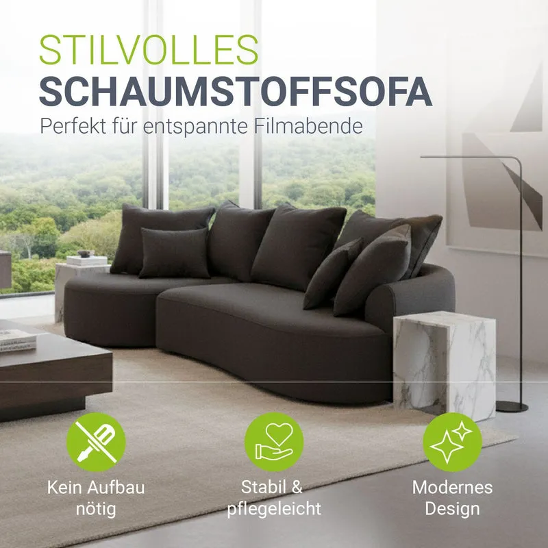 Canapé Tirano avec pouf et coussins décoratifs