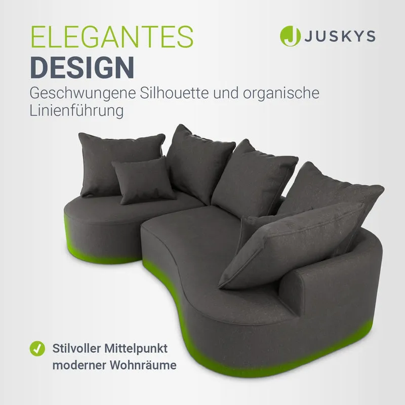 Canapé Tirano avec pouf et coussins décoratifs