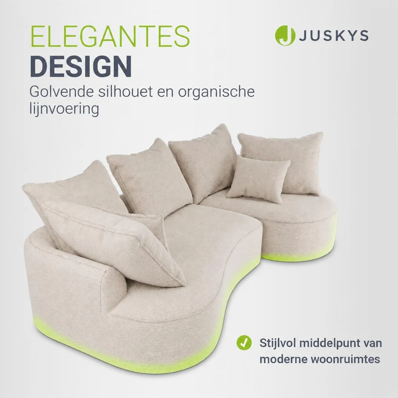 Canapé Tirano avec pouf et coussins décoratifs