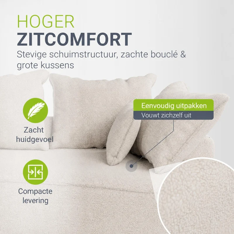 Canapé Tirano avec pouf et coussins décoratifs