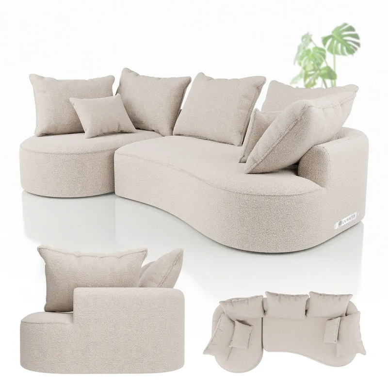 Canapé Tirano avec pouf et coussins décoratifs