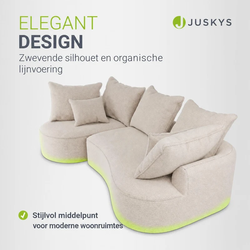 Canapé Tirano avec pouf et coussins décoratifs