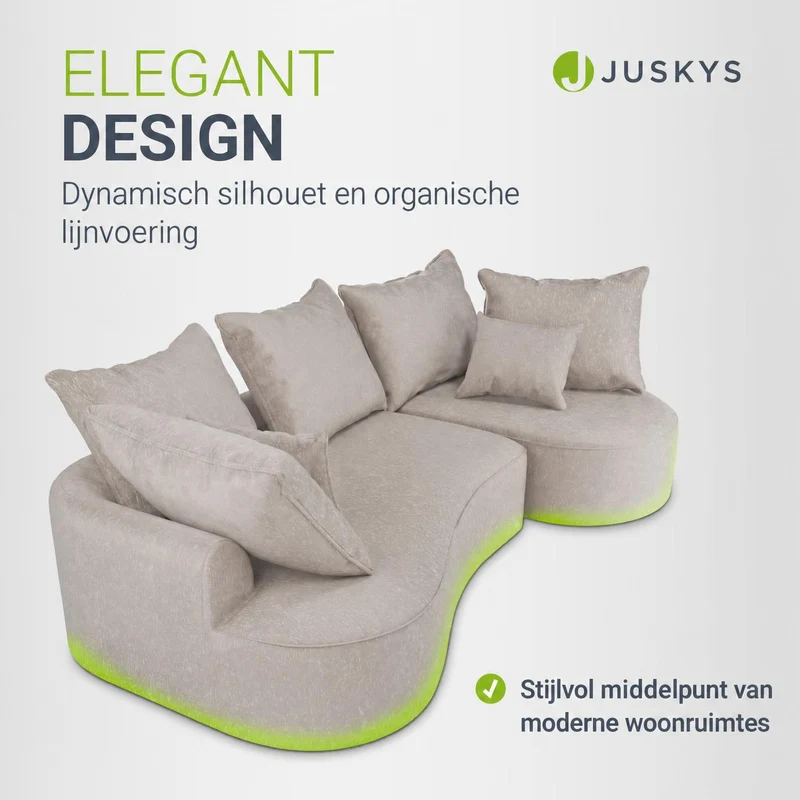 Canapé Tirano avec pouf et coussins décoratifs