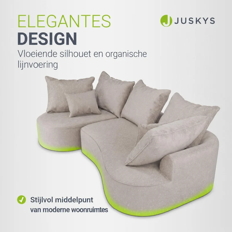 Canapé Tirano avec pouf et coussins décoratifs