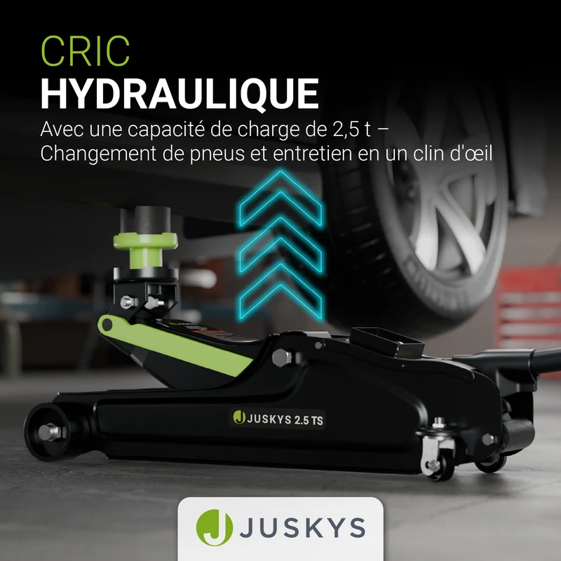 Cric de voiture hydraulique 2,5 t – avec boîte de transport
