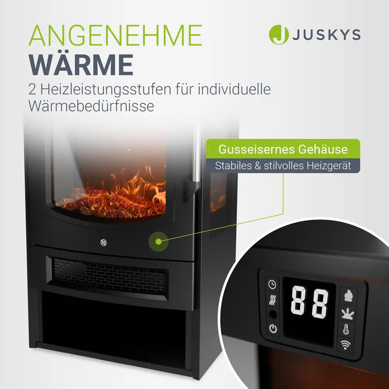 Poêle électrique à effet de flammes – 1800 W, noir