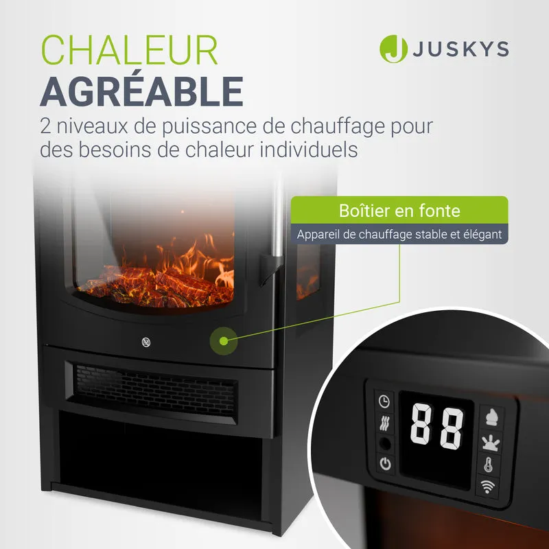 Poêle électrique à effet de flammes – 1800 W, noir