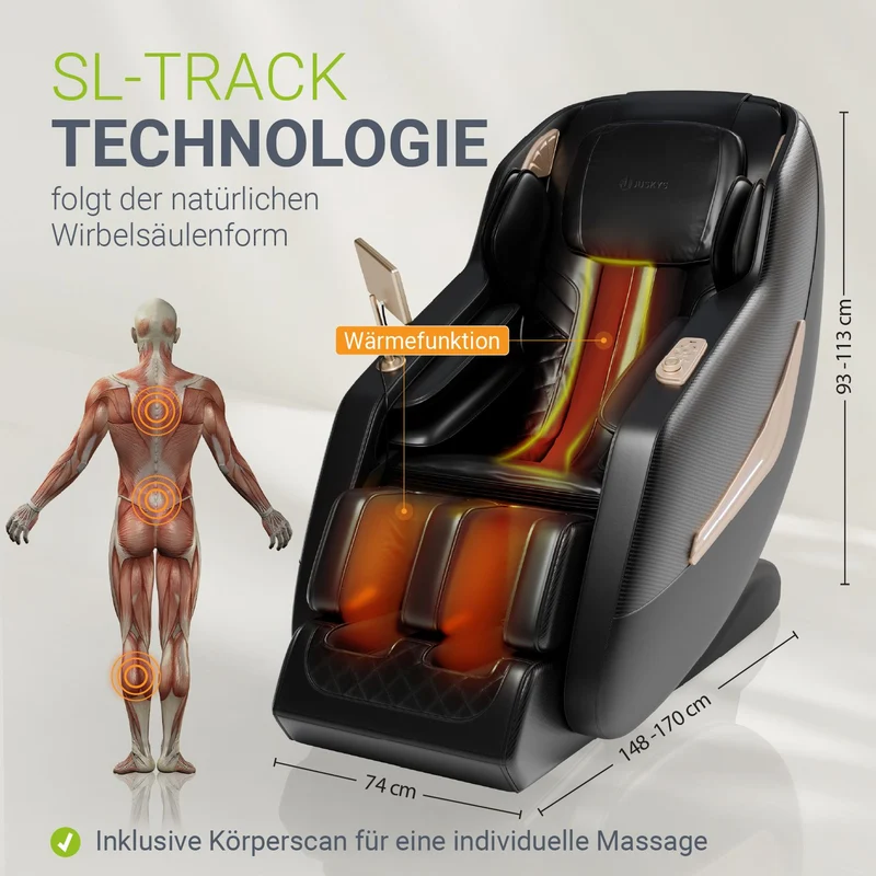 Fauteuil de massage Paros – chauffage et Bluetooth