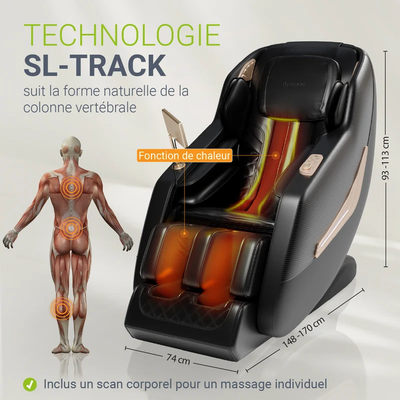 Fauteuil de massage Paros – chauffage et Bluetooth