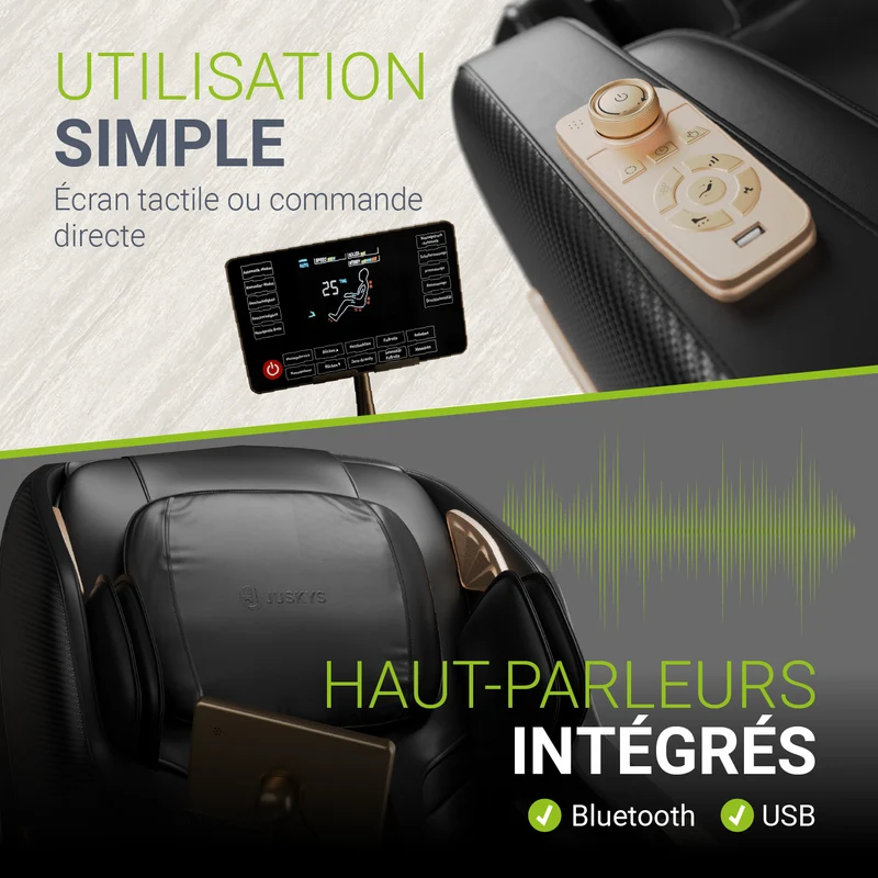 Fauteuil de massage Paros – chauffage et Bluetooth