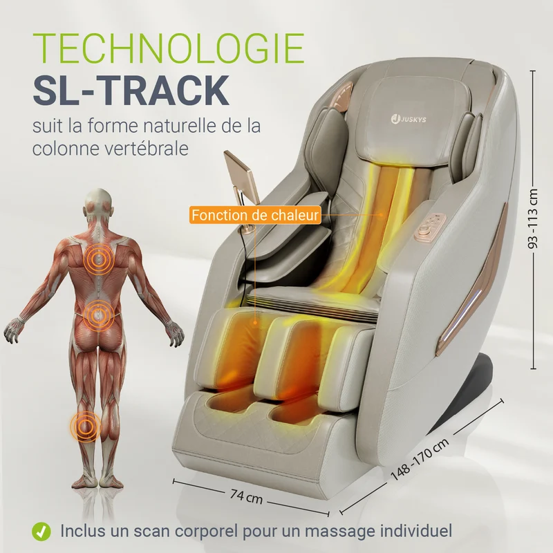 Fauteuil de massage Paros – chauffage et Bluetooth