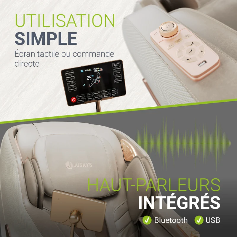 Fauteuil de massage Paros – chauffage et Bluetooth