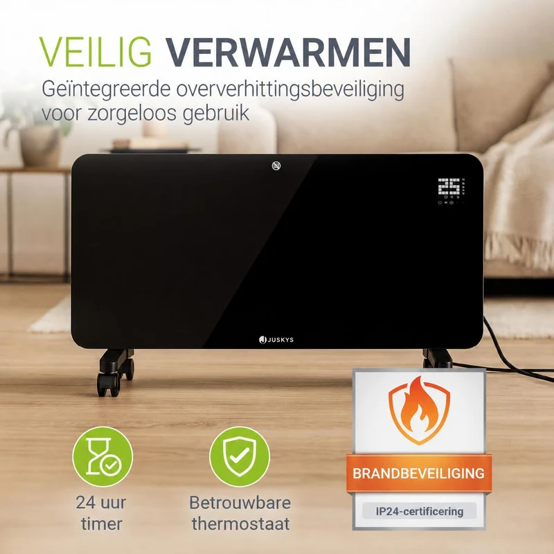 Radiateur convecteur en verre 1000 / 2000 W – commande par application