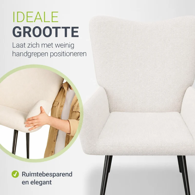 Fauteuil à oreilles avec tabouret Odense en option